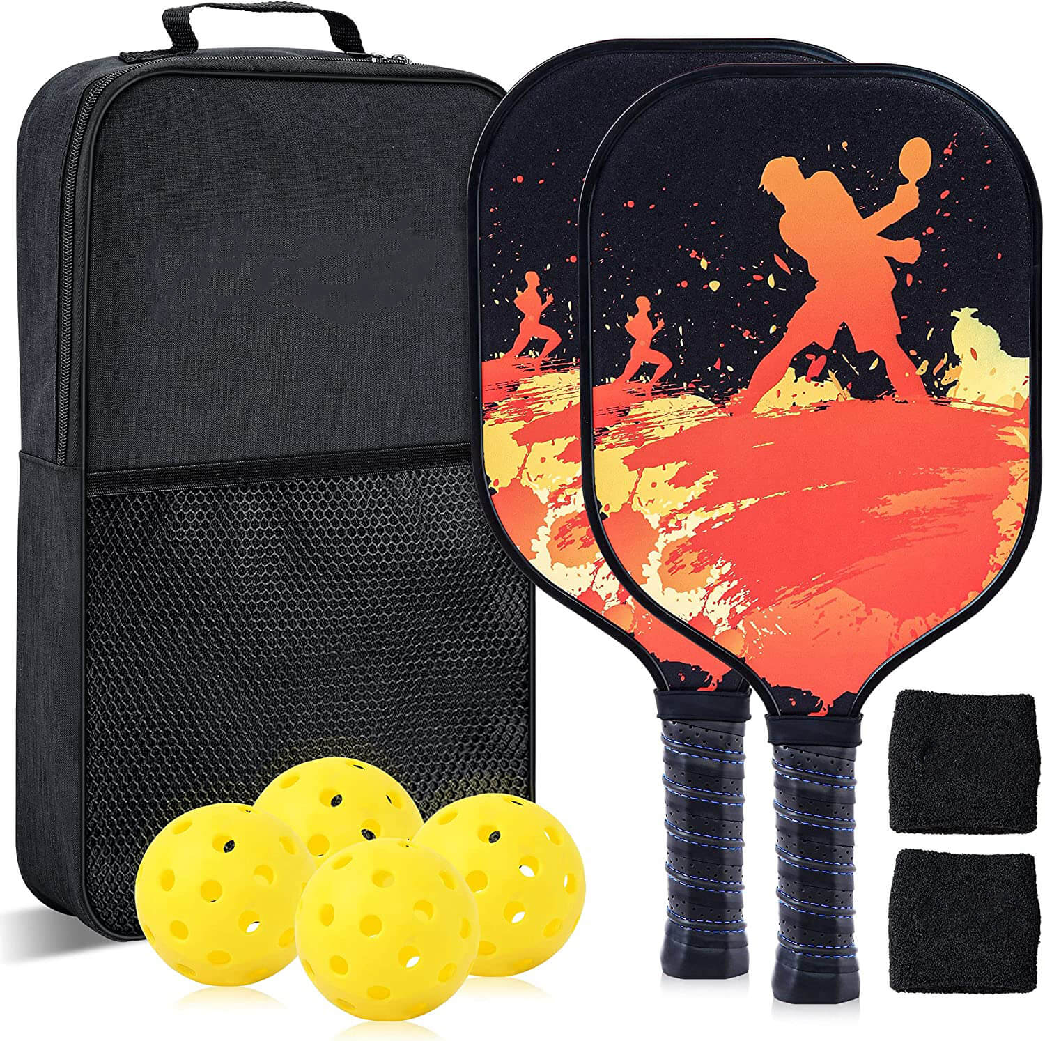 Pickleball Paddles Set - Pickleball Set of 2 Graphite Pickleball Rackets for Women and Men