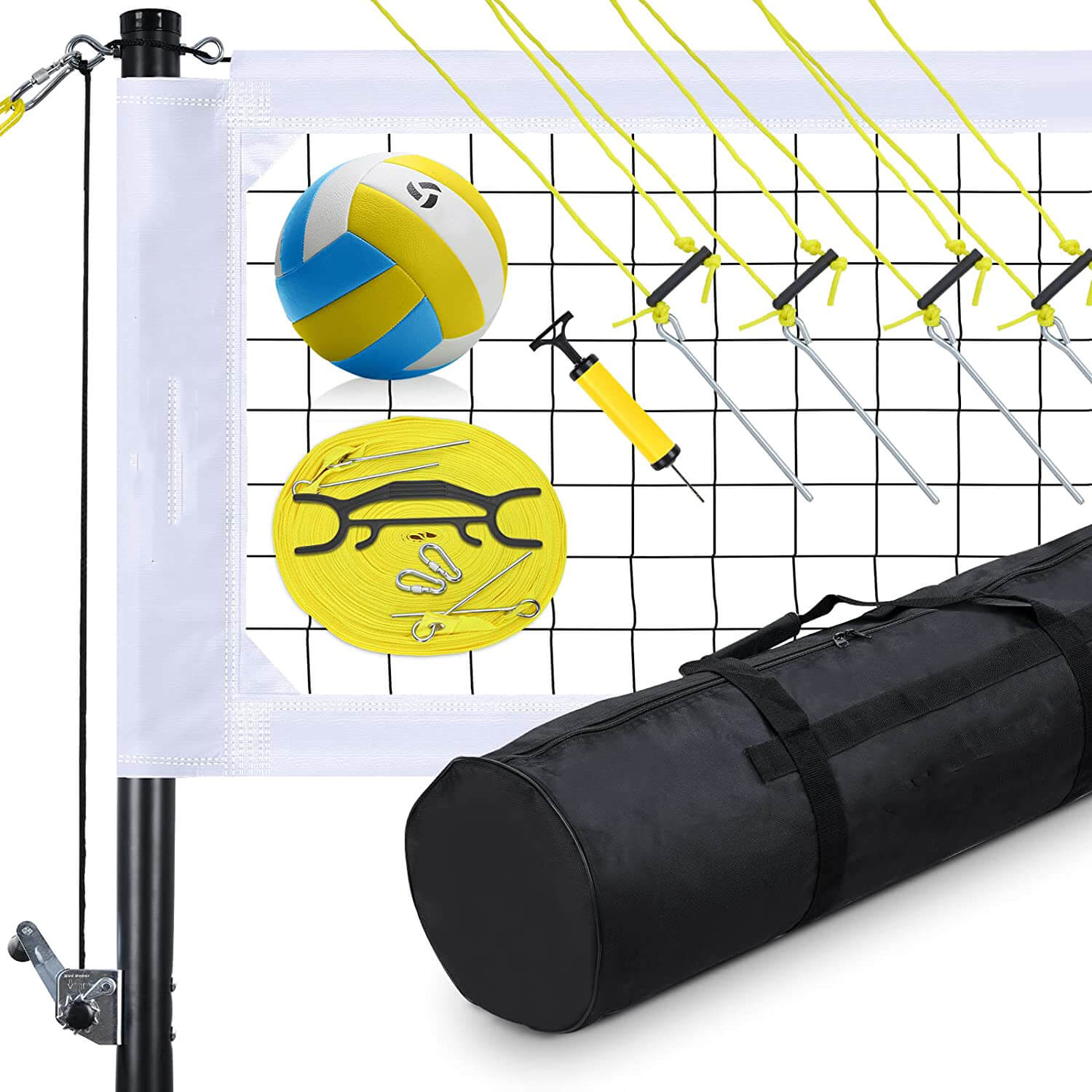 Portable Professional Outdoor Volleyball Net Set for Backyard Beach