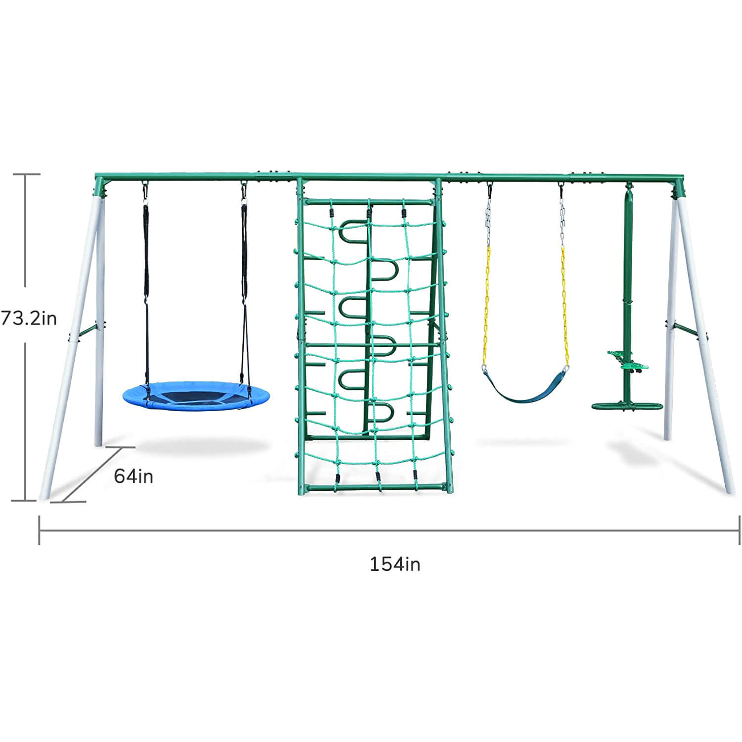 Swing Sets for Backyard with Saucer Swing,Belt Swing,Glider,Climbing Rope,Climbing Ladder.