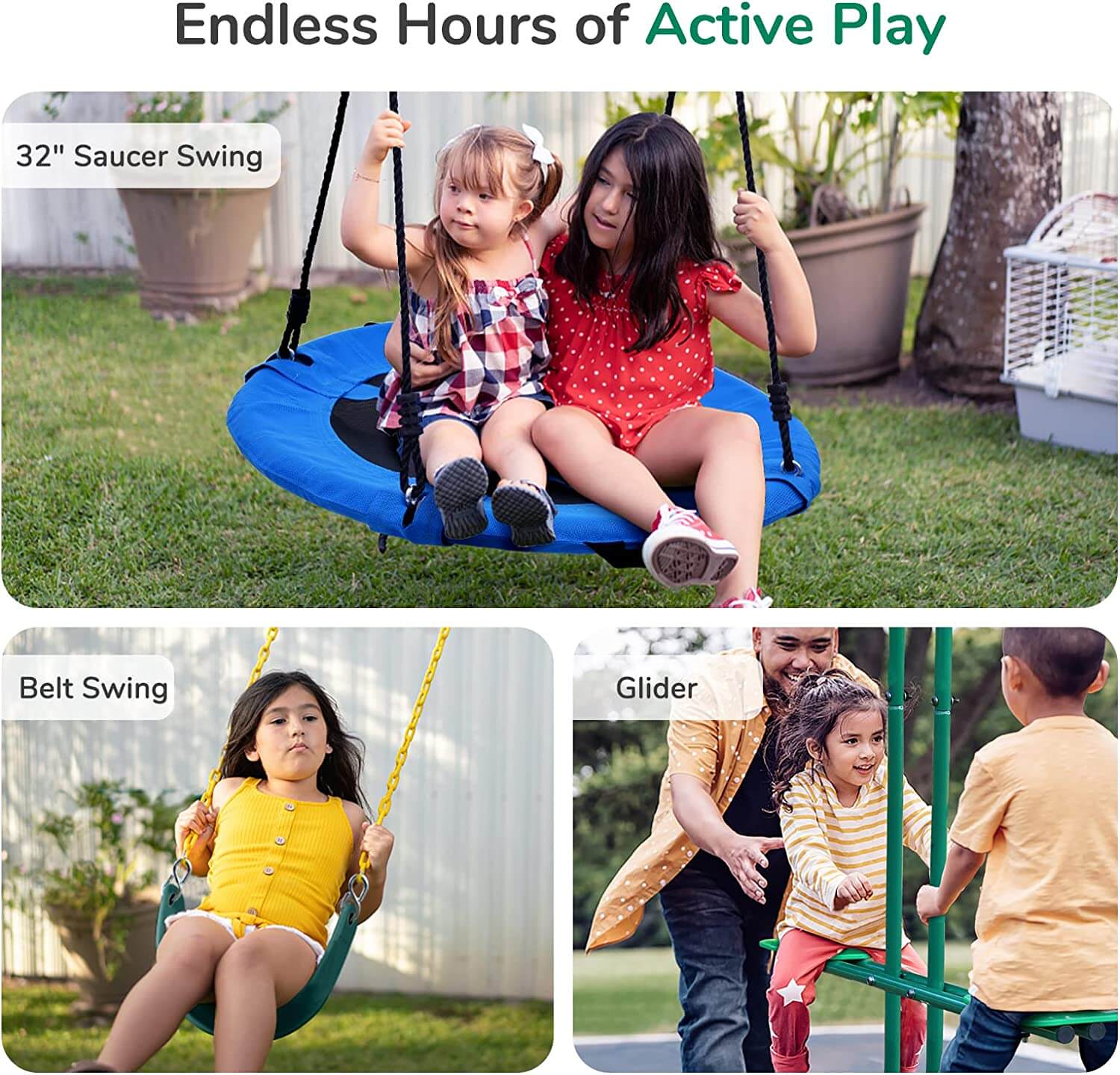 Endless Hours of Active play / Swing Sets for Backyard