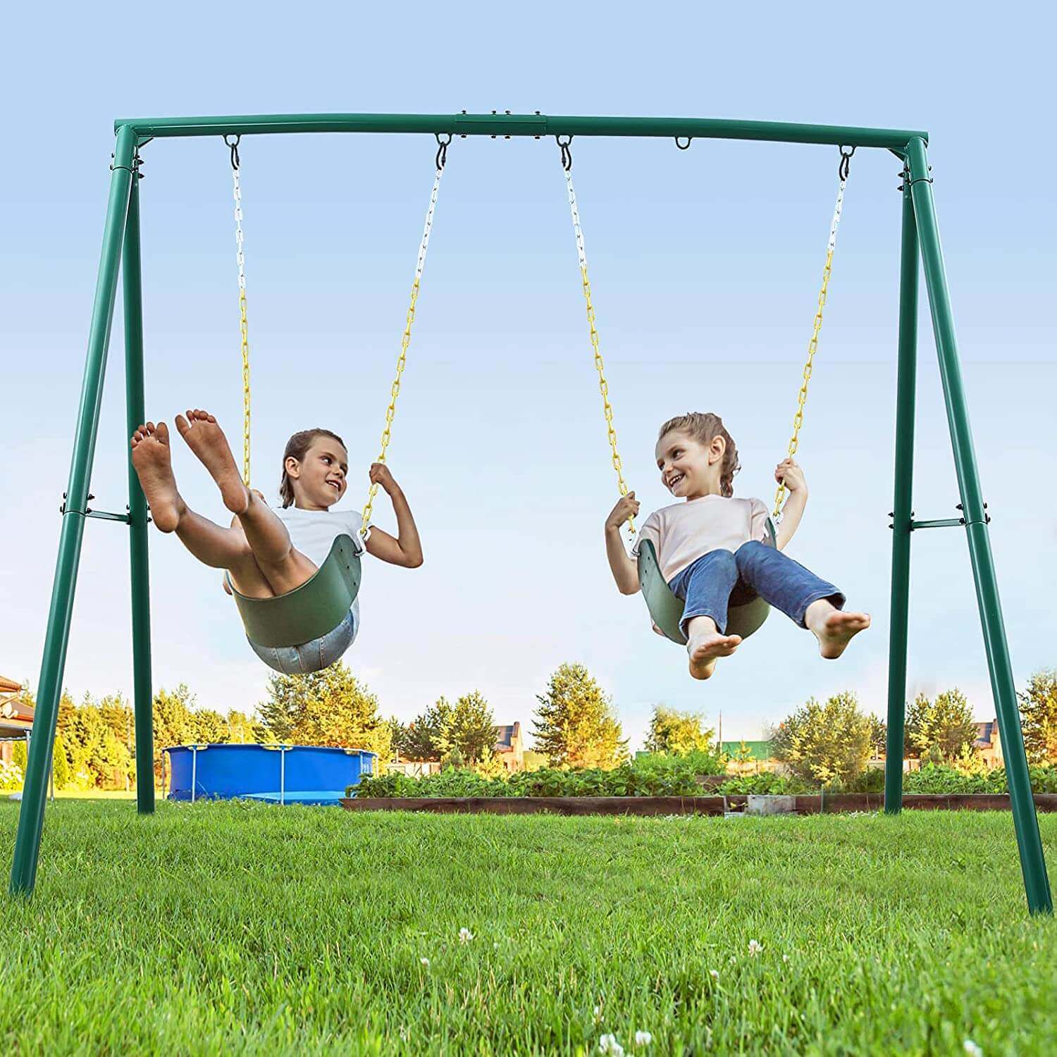 Trekassy 440lbs Extra Large Metal A-Frame Swing Stand/Swing Frame Fits for Most Swings