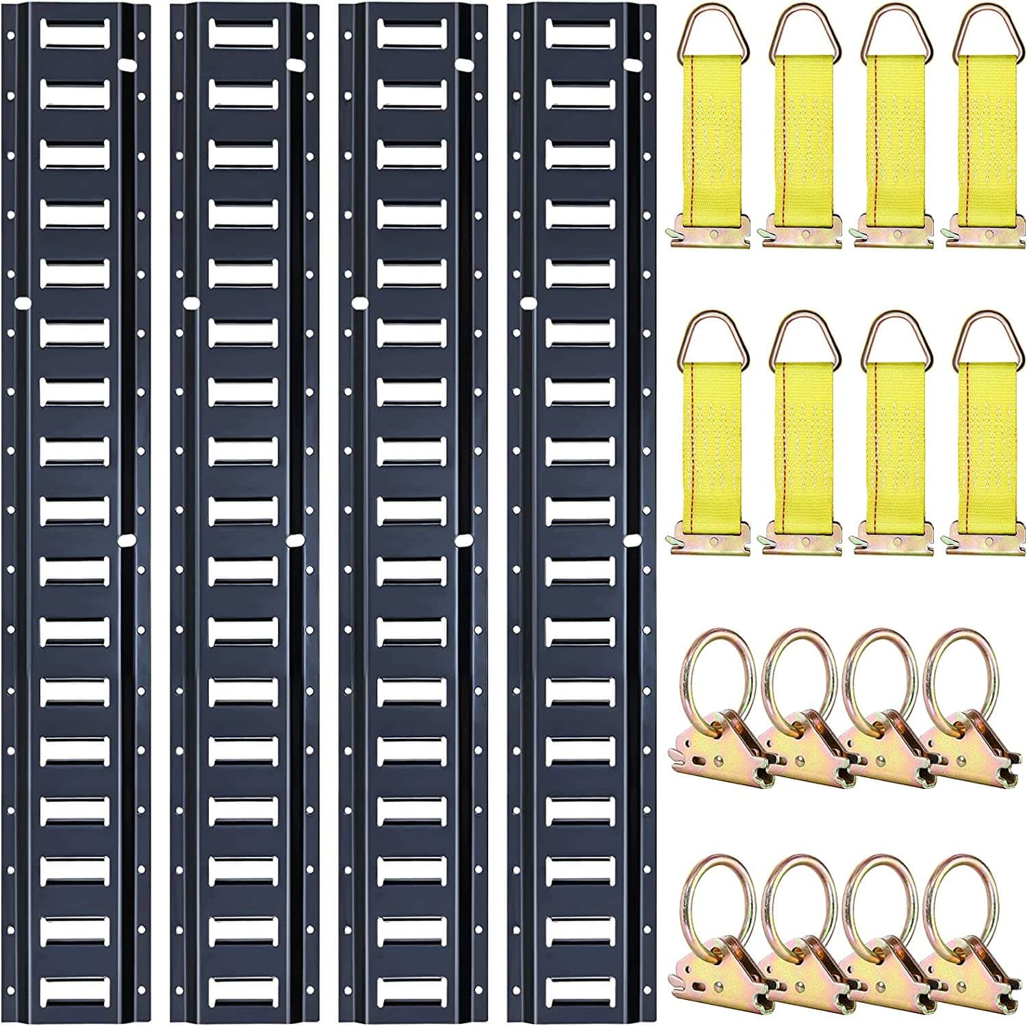 Trekassy 8ft Horizontal E-Track Tie-Down Rail Kit for Truck Bed, Trailers