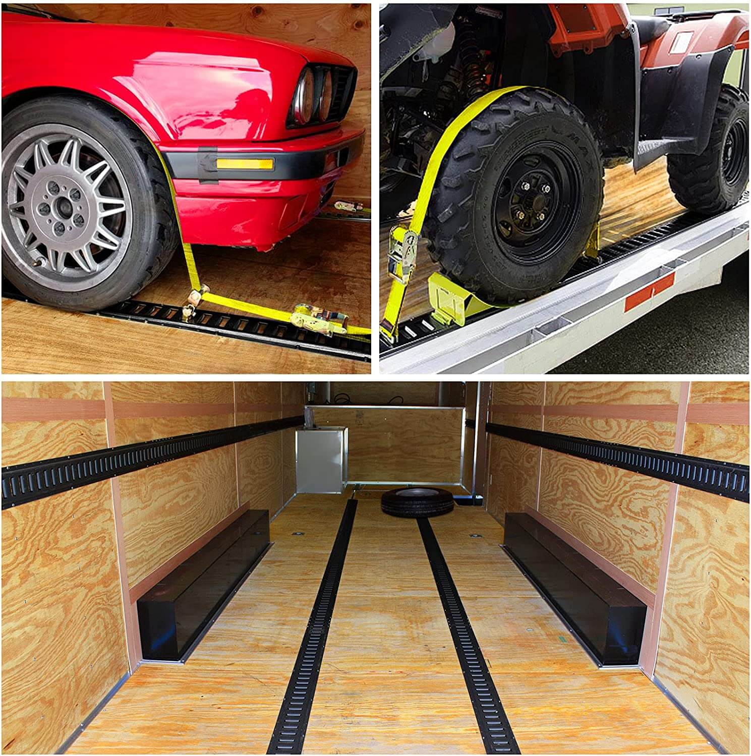 Trekassy 8ft Horizontal E-Track Tie-Down Rail Kit for Truck Bed, Trailers