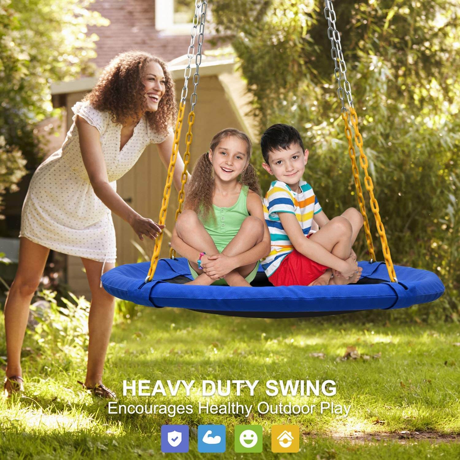 Trekassy 1000lbs 40" Saucer Tree Swing blue