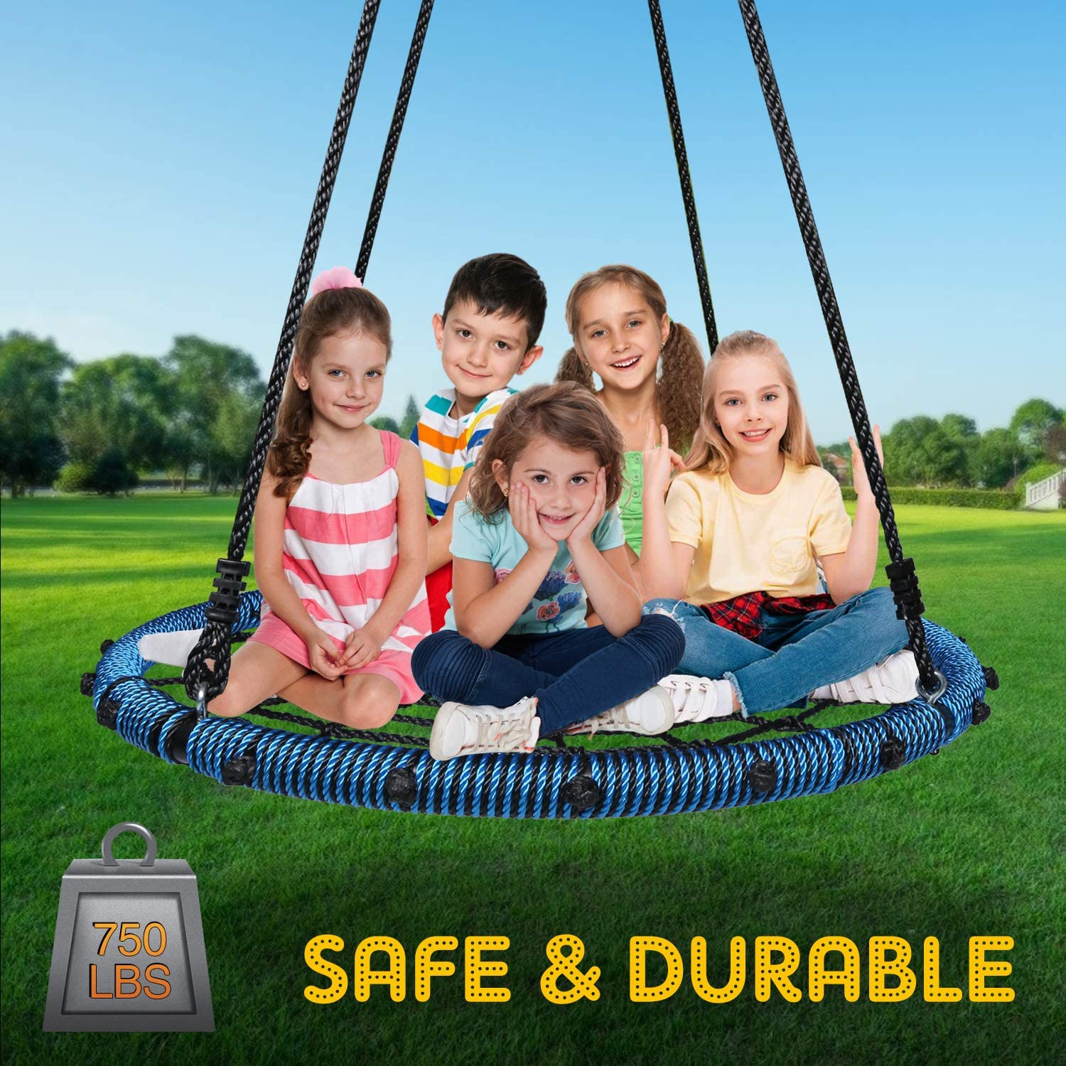 Trekassy 750lbs Spider Web Tree Swing 45 inch for Kids Adults with Swivel