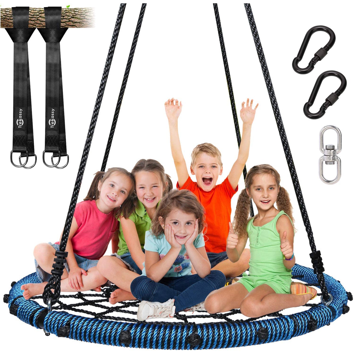 Trekassy 750lbs Spider Web Tree Swing 45 inch for Kids Adults with Swivel