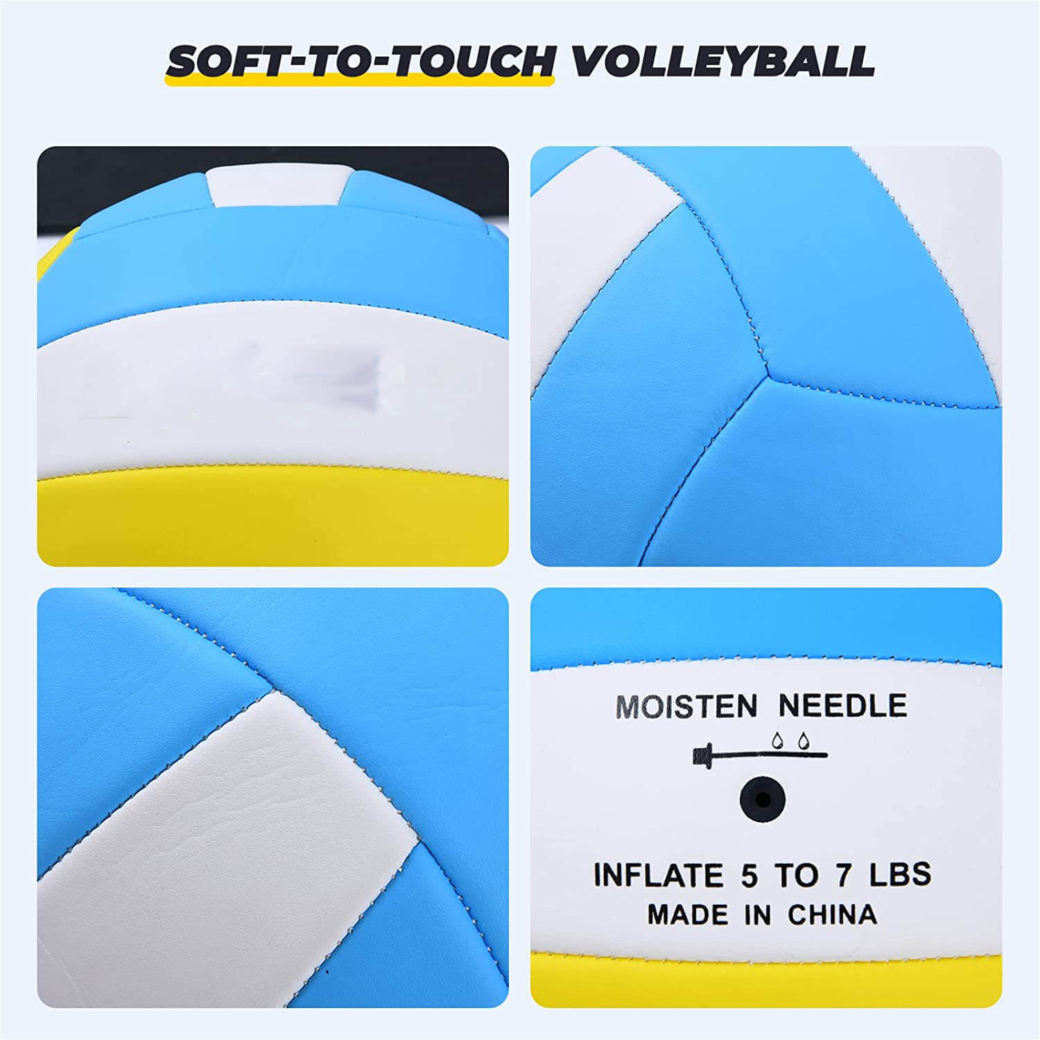 Patiassy Volleyball Net for Backyard with 2'' Aluminum Poles and Guide Ropes Outdoor Volleyball Set