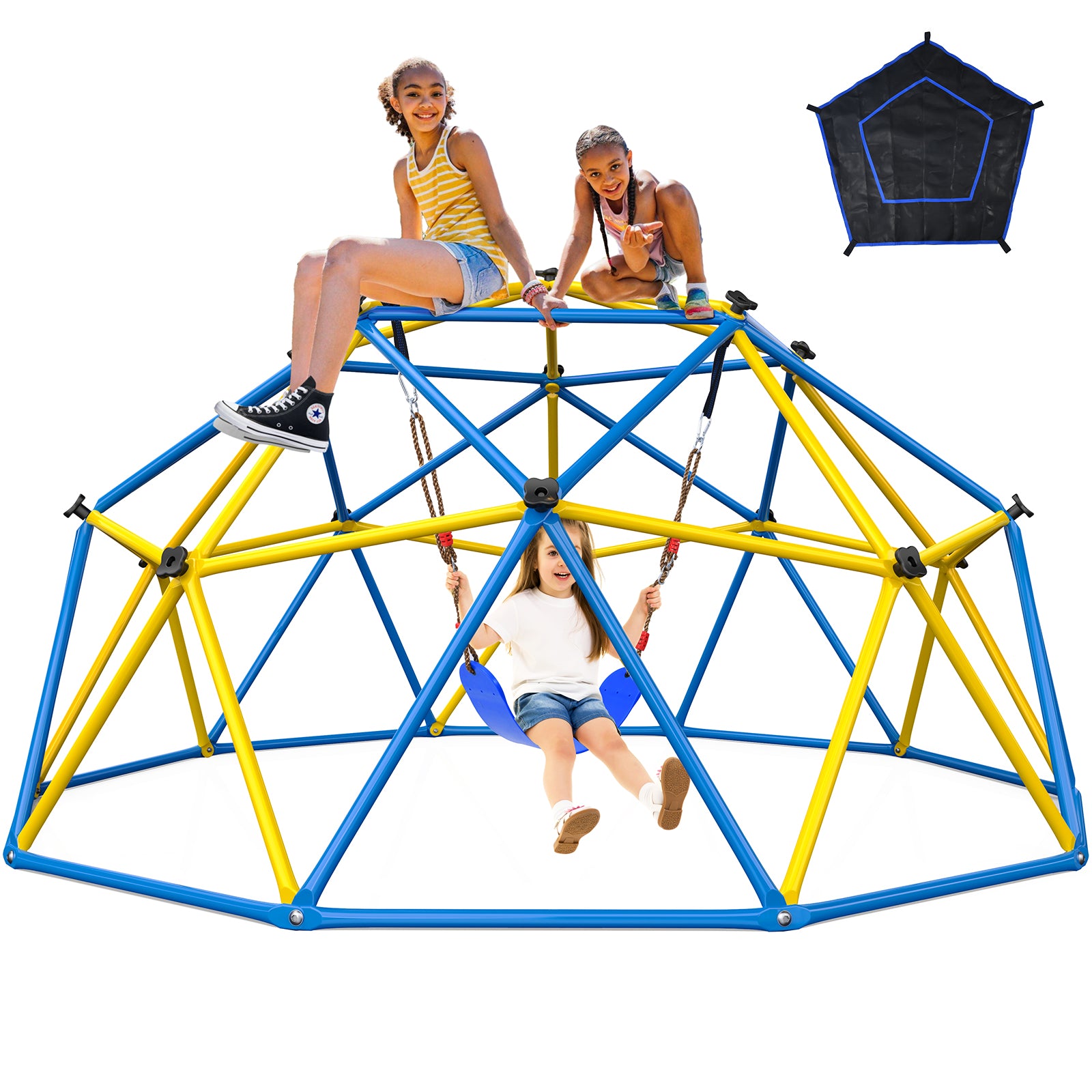 Jungle Gym, 10ft Climbing Dome with Hammock and Swing
