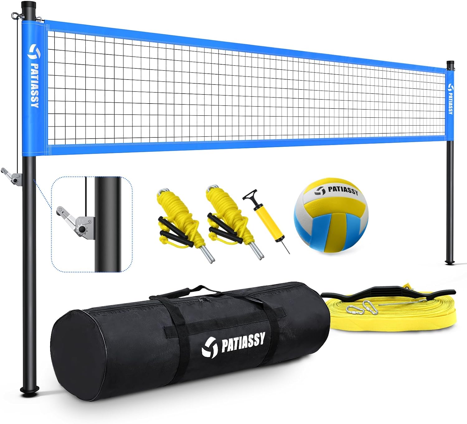 Portable Professional Outdoor Volleyball Net Set for Backyard Beach