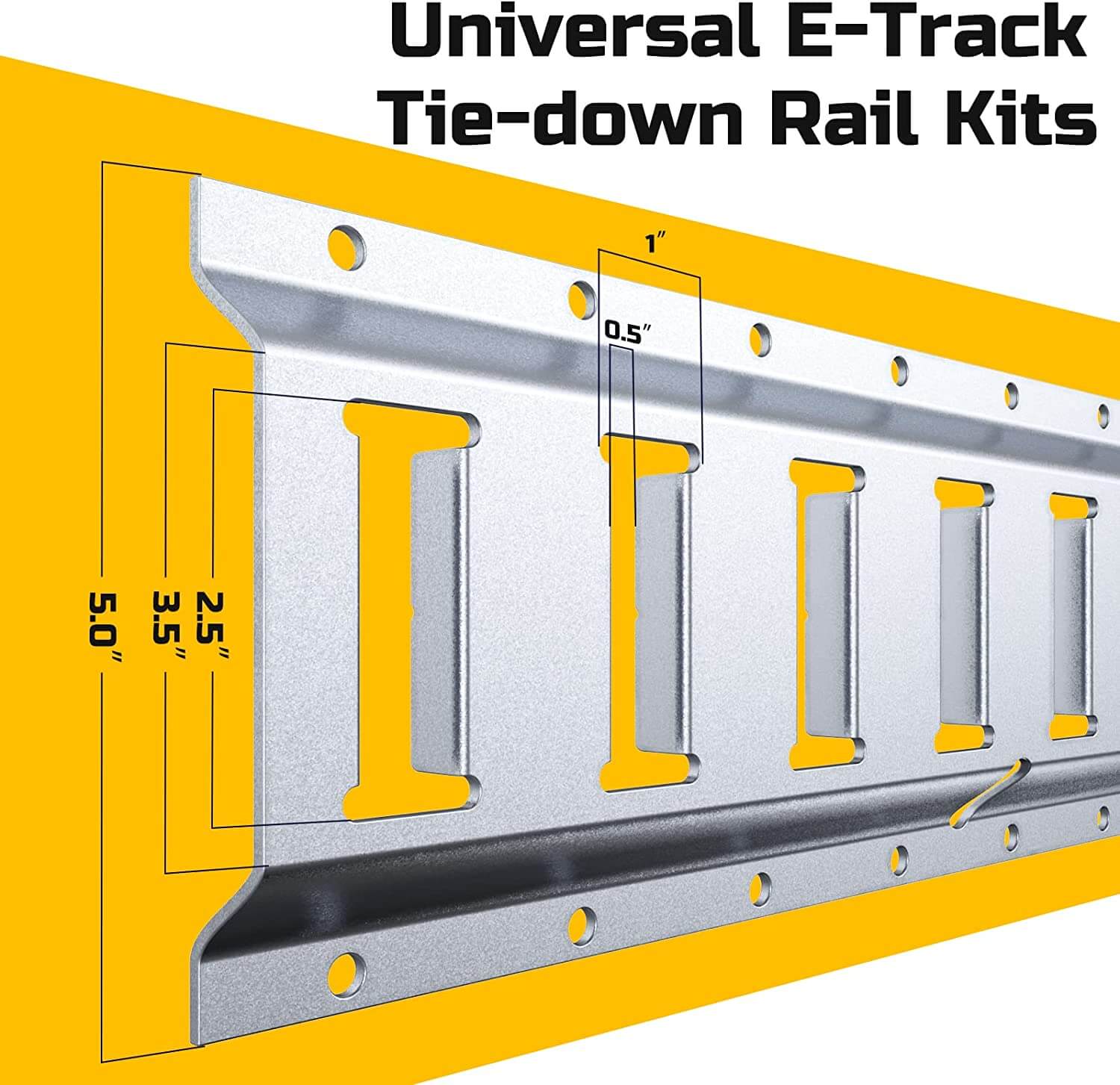 Trekassy E Track Tie-Down Rail Kit 5ft + 2ft- 18 Pieces / 16 Pieces