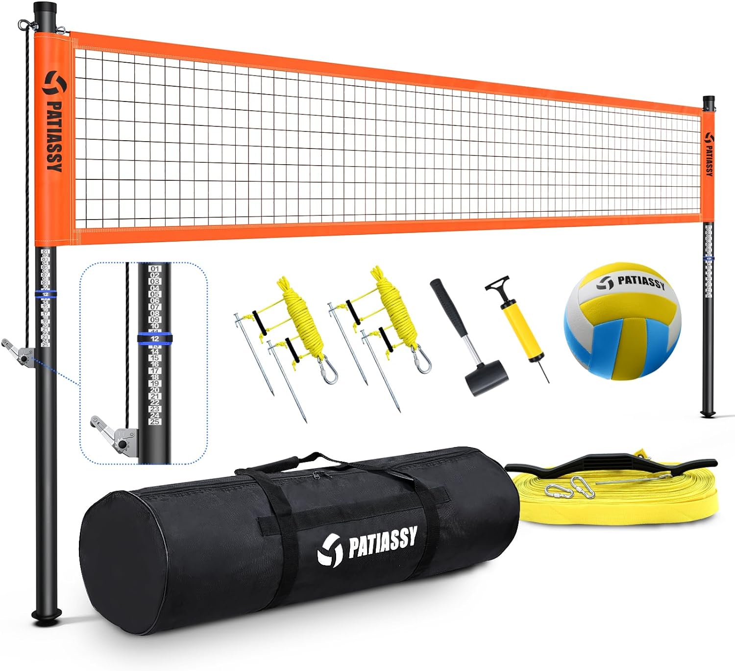 Portable Professional Outdoor Volleyball Net Set for Backyard Beach