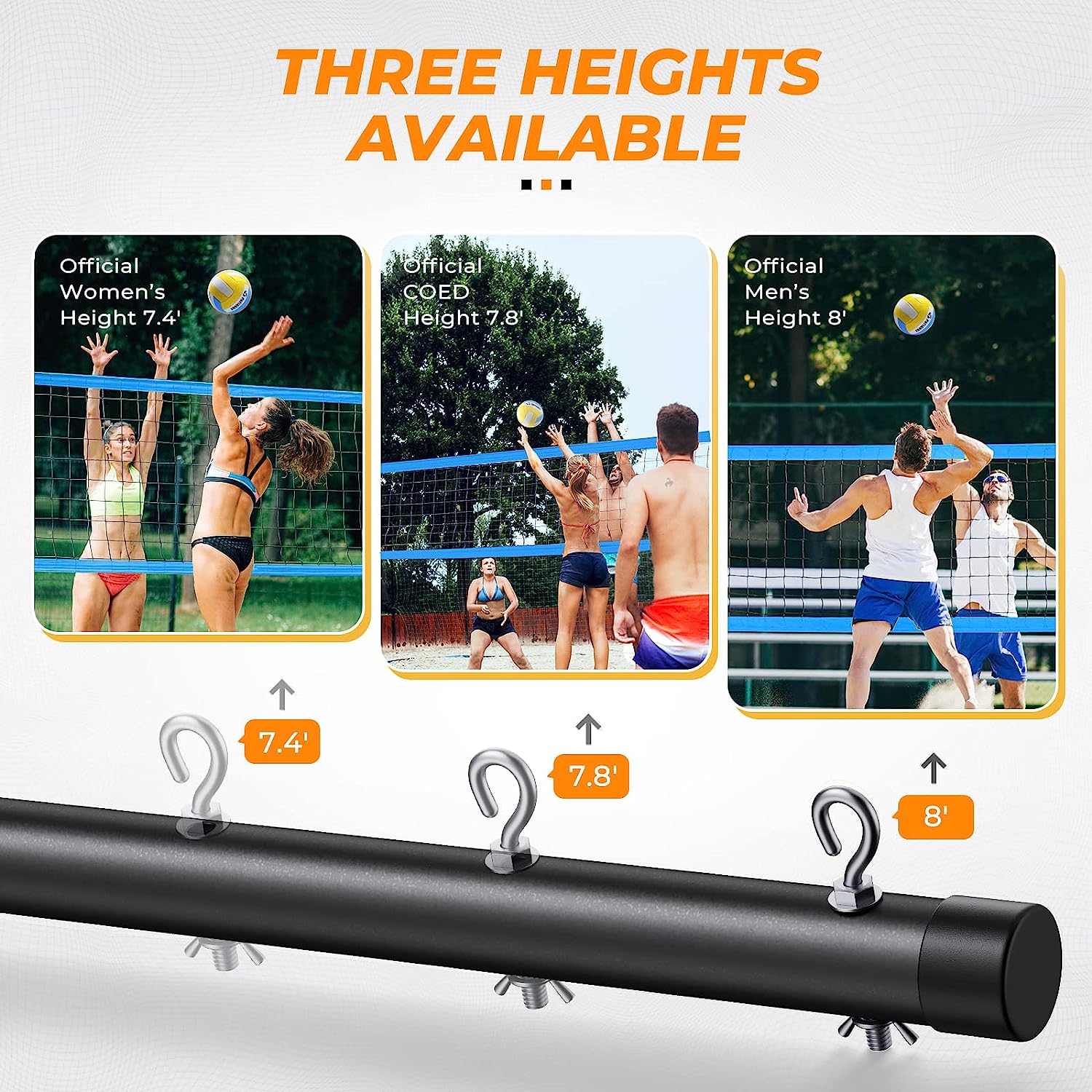 Patiassy Outdoor Portable Volleyball Net Set System for Backyard