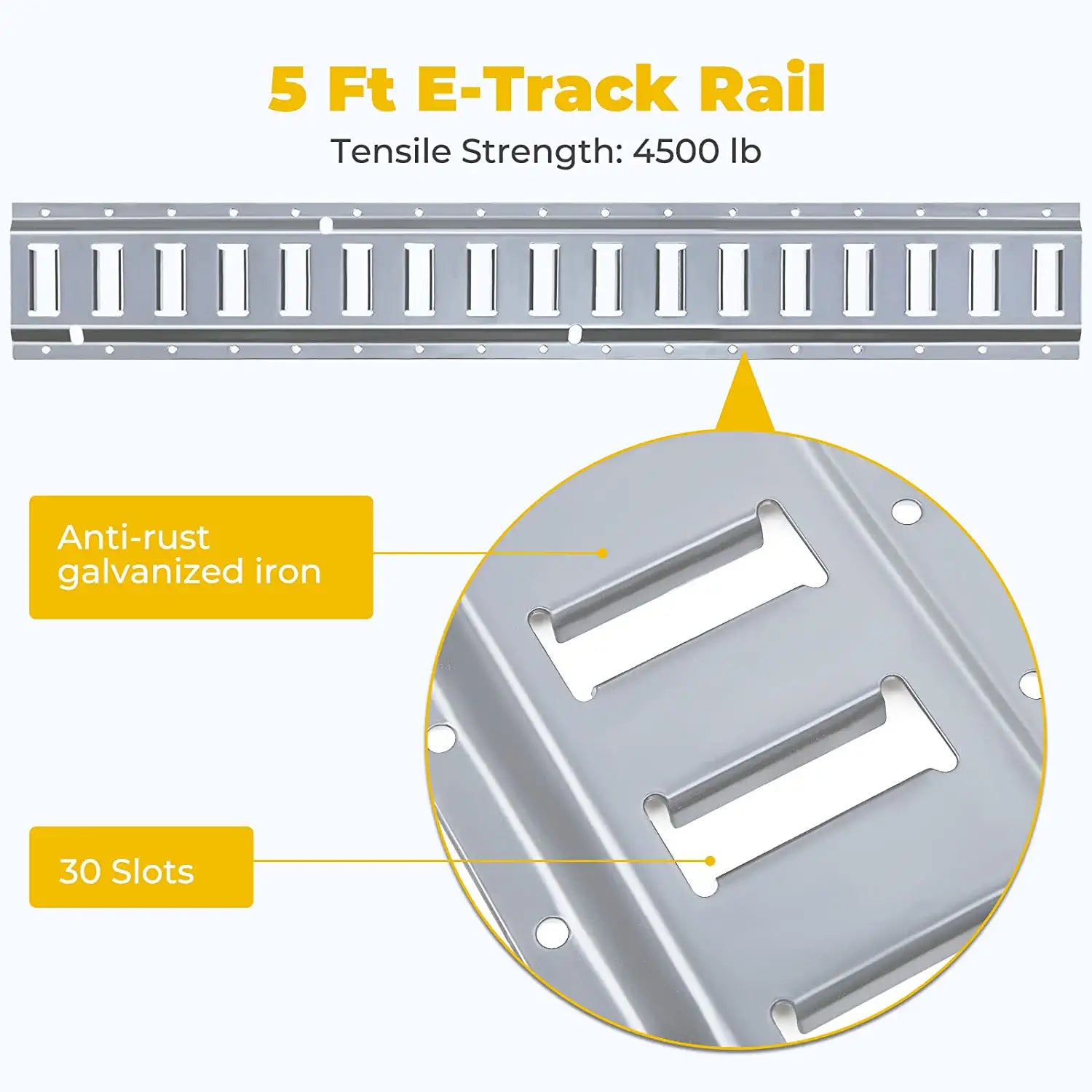 E Track Tie-Down Kit - 18 Pieces: 8 Pack E-Track Rails & 10 E Track Tie-Down Accessories