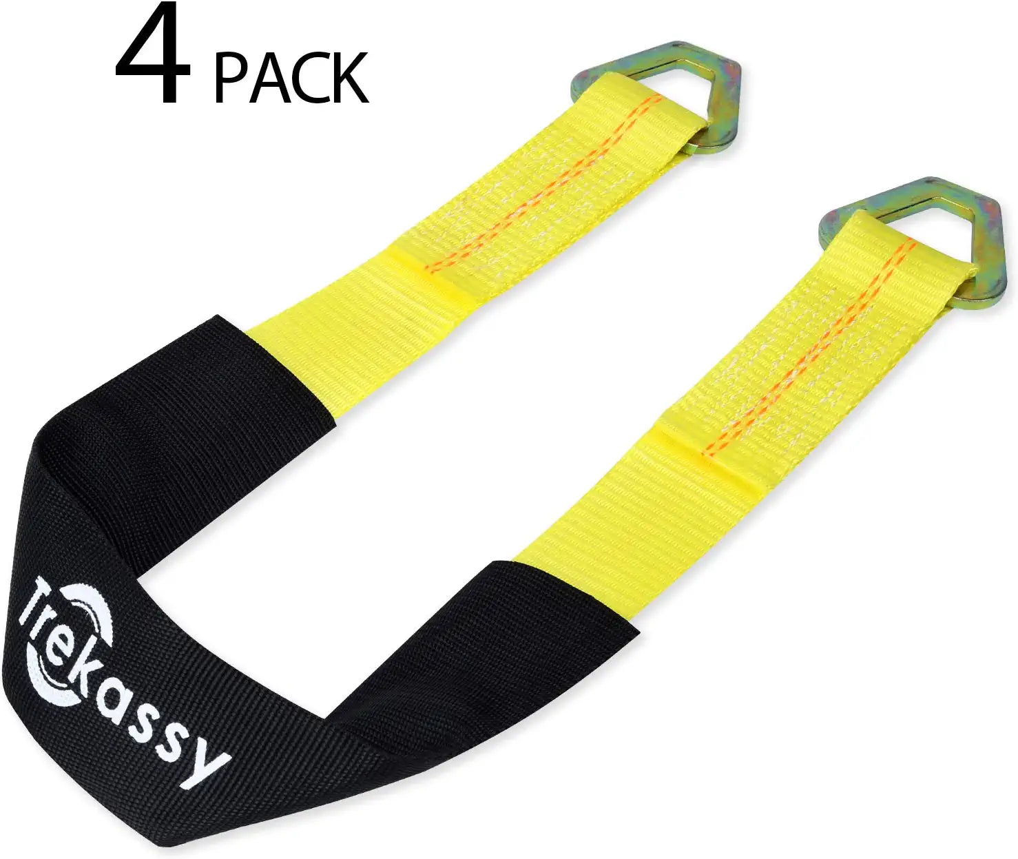 4 Pack 36"x 2"Axle Tie Down Straps with D-Ring and Protective Sleeve 10,000 Pound Capacity