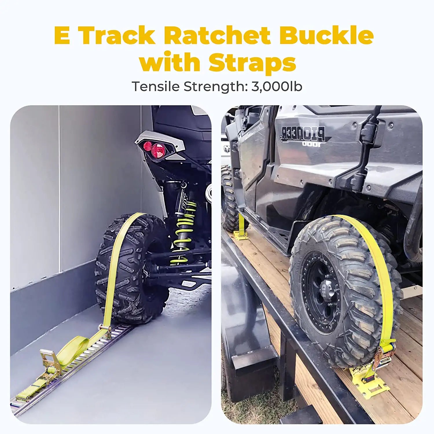 E Track Tie-Down Kit - 18 Pieces: 8 Pack E-Track Rails & 10 E Track Tie-Down Accessories