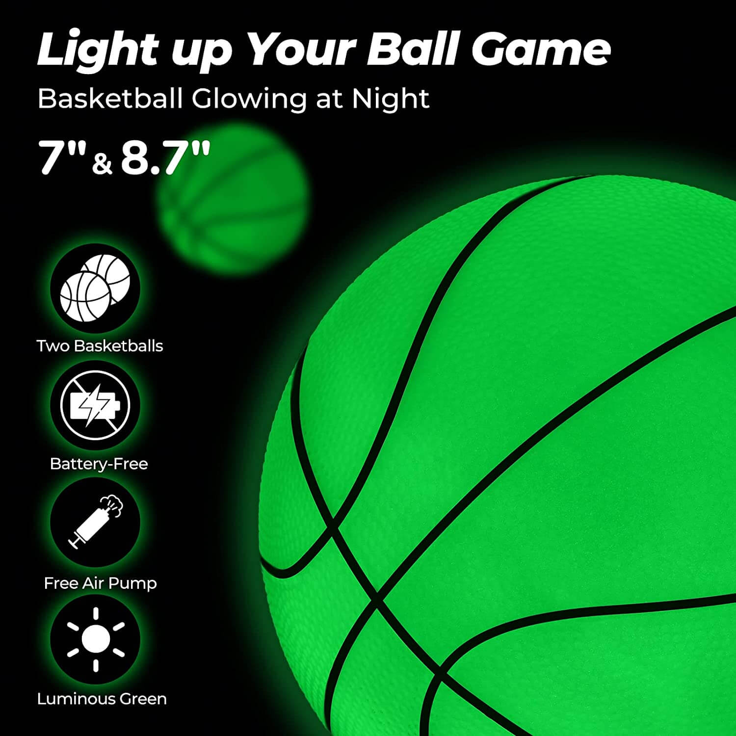 Poolside Basketball Hoop with Light 45’’-59’’ Adjustable Height Swimming Pool Basketball Hoop System with 2 Balls and Pump