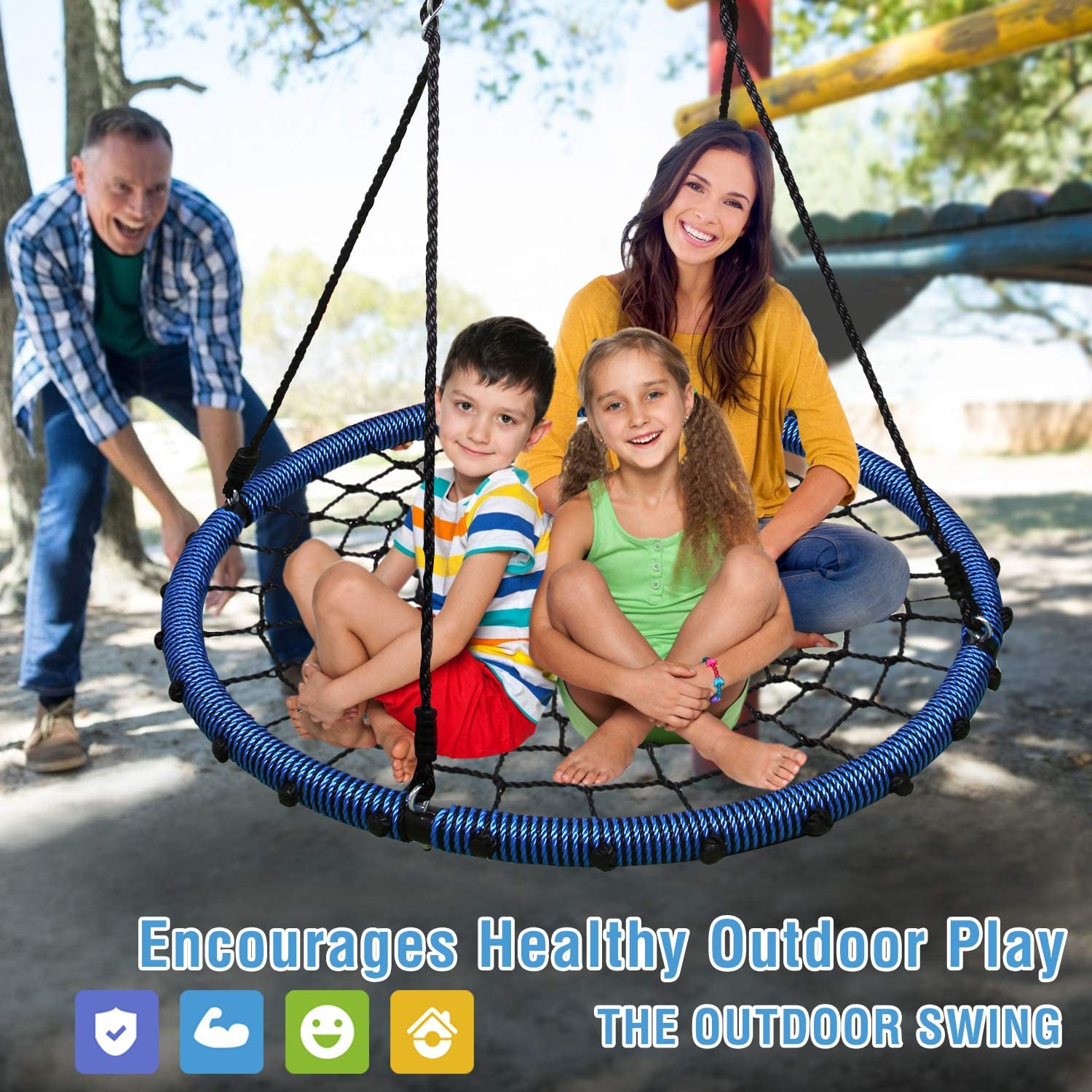 Trekassy 750lbs Spider Web Tree Swing 45 inch for Kids Adults with Swivel