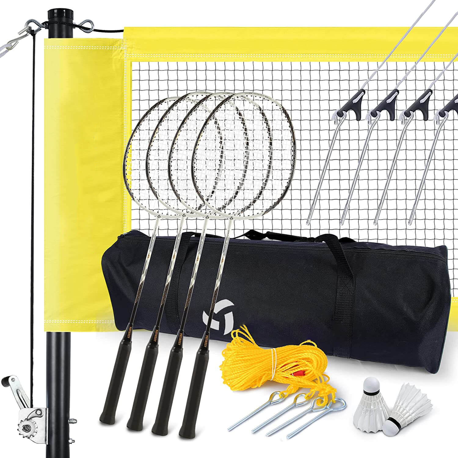 Professional Badminton Set for Backyard Beach Outdoor Portable Badminton Net